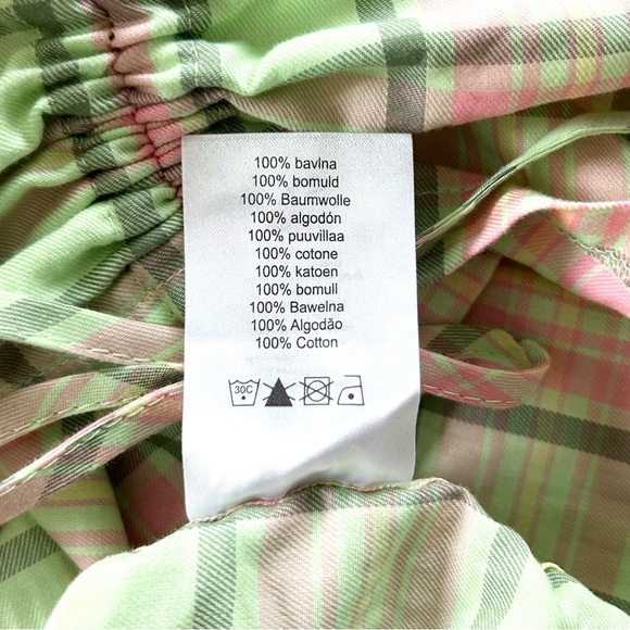 NWT Ragged Priest‎ Memory Cotton Mini Dress Green Pink Plaid XS - Picture 10 of 10